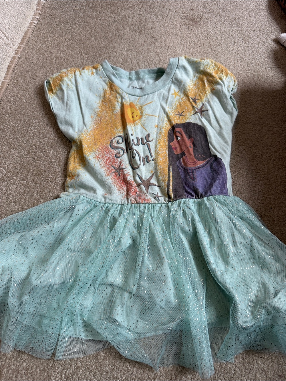 Light Aqua Sparkle Tulle Dress - 'Shine On' Graphic
